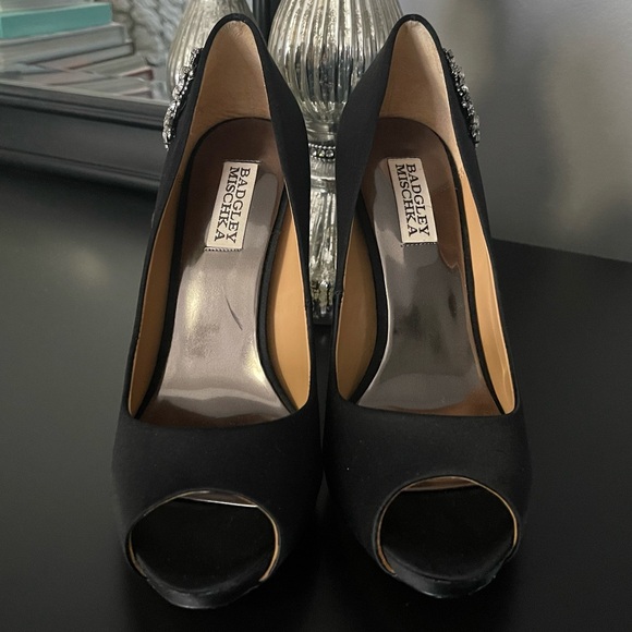 ‘Royal Embellished’ Peep Toe Pumps - Picture 2 of 13